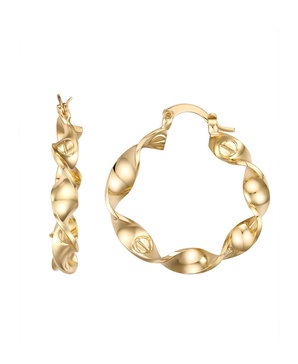 Gold-Plated Swirl Hoop Earrings