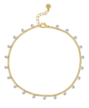 Silver Plated and 18K Gold Plated Ball Anklet