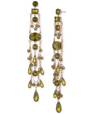 Gold-Tone Shaky Bead Chandelier Earrings