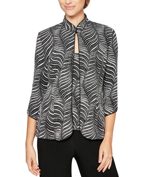 Women's Abstract-Print 3/4-Sleeve Jacket & Tank Top