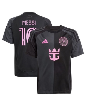 Big Boys and Girls Lionel Messi Black Inter Miami CF 2025 The Fortitude Kit Replica Player Jersey