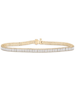 Nano Emerald Color Baguette Tennis Bracelet (3 ct. t.w.) in Gold Vermeil (Also in Nano White Sapphire Color, Nano Ruby Color, & Nano Blue Sapphire Color), Created for Macy's