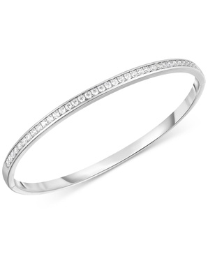 Cubic Zirconia Bangle Bracelet in Sterling Silver