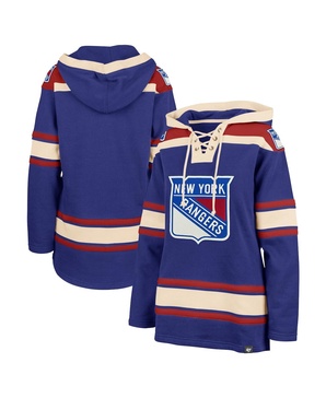 Women's Blue New York Rangers Superior Lacer Pullover Hoodie