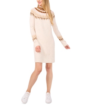 Women's Fair Isle Long-Sleeve Sweater Dress