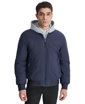 Men's Stretch Zip-Front Zip-Pocket Bomber Jacket