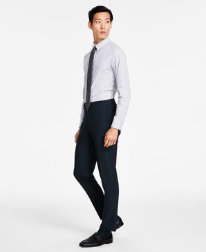 Men's Slim-Fit Emerald Green Solid Suit Separate Pant, Created for Macy's