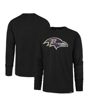 Men's Black Distressed Baltimore Ravens Premier Franklin Long Sleeve T-shirt