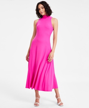 Women's Mock-Neck A-Line Sleeveless Dress, Exclusively at Macy's 