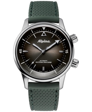 Men's Swiss Automatic Seastrong Diver Green Rubber Strap Watch 42mm