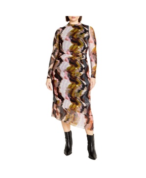 Plus Size Mesh Miranda Print Dress