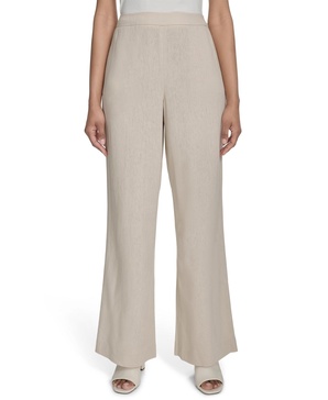 Women's Elastic-Back Mid-Rise Wide-Leg Pants