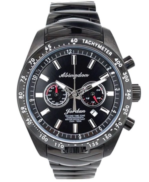 Women's Jordan Chronograph Multifunctional Black Stainless Steel Bracelet Watch 40mm
