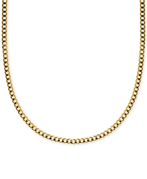 18" Curb Link Chain Necklace (3-1/6mm) in Solid 14k Gold