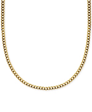 26" Curb Link Chain Necklace (3-1/6mm) in Solid 14k Gold