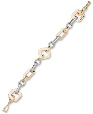 Two-Tone Faceted Geometric Flex Bracelet 