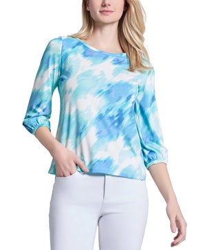 Petite Printed 3/4-Sleeve Top