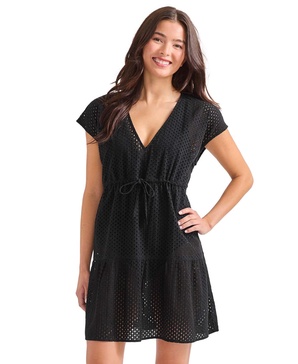 Women's Cotton V-Neck Mini Dress Cover-Up