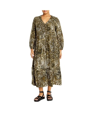 Plus Size Gaia Print Dress