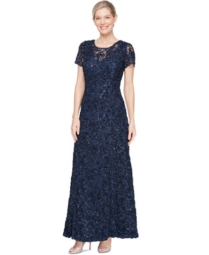 Women's Soutache Sequinned A-Line Dress