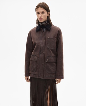 Women's Contrasting Collar Denim Parka