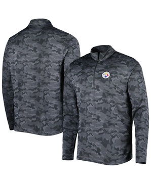 Men's Black Pittsburgh Steelers Brigade Quarter-Zip Sweatshirt