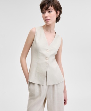 Women's Sleeveless Double-Button Vest, Exclusively at Macy's