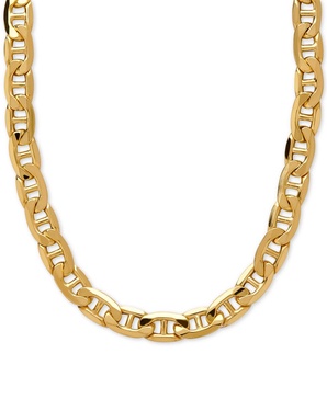 22" Beveled Marine Link Chain Necklace (7-1/5mm) in 10k Gold