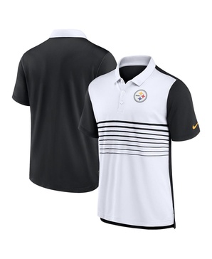 Men's Black, White Pittsburgh Steelers Fashion Performance Polo Shirt