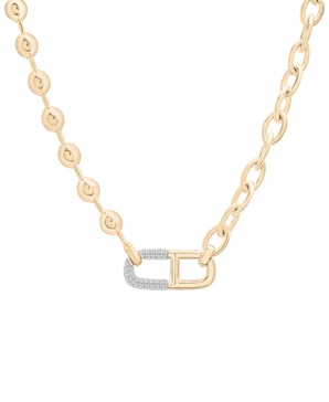 Diamond Horizontal Link Two-Chain 18" Pendant Necklace (1/5 ct. t.w.) in Gold Vermeil, Created for Macy's