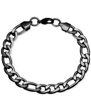 Men's Black IP Stainless Steel Franco Link Chain Bracelet