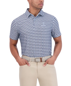 Art Deco Tech Jersey Sports Fit Polo