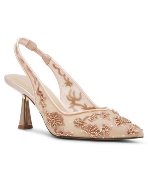 Nikki Embroidered Slingback Evening Pumps