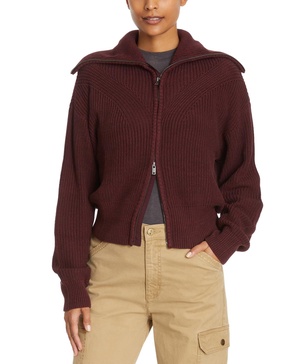 Women's Funnel-Neck Zippered Sweater