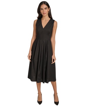 Women's V-Neck Sleeveless A-Line Dress
