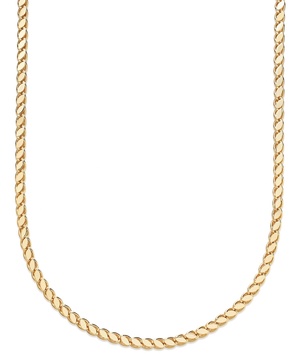 Silver, Gold Plated Brass Chain Necklace