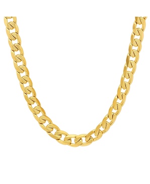 Men's 18k gold Plated Stainless Steel Accented 10mm Figaro Chain 24" Necklaces
