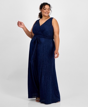 Plus Size Sleeveless V-Neck A-Line Gown