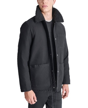 Men's Fleece-Lined Snap-Front Cotton Jacket