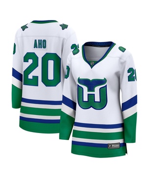 Women's Sebastian Aho White Carolina Hurricanes Whalers Premier Breakaway Jersey