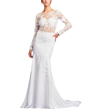 Women's Holden Long-Sleeve Illusion Gown