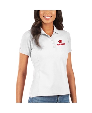 Women's White Wisconsin Badgers Legacy Pique Polo