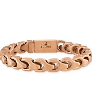 Men's Rose Gold-Tone Stainless Steel Link Bracelet