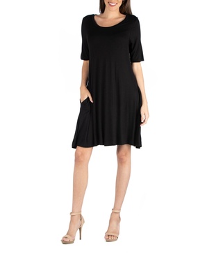 Soft Flare T-Shirt Dress with Pocket Detail