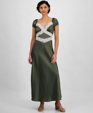 Women's Contrast-Lace Maxi Dress, Exclusively at Macy's