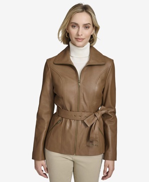 Women's Tatum Belted Leather Jacket