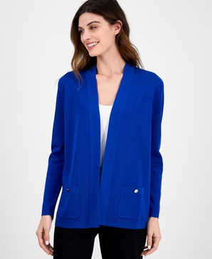 Petite Malibu Fine-Rib Open-Front Cardigan