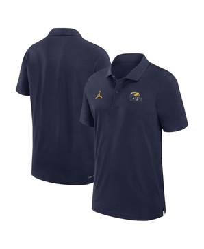 Men's Navy Michigan Wolverines Sideline Woven Performance Polo