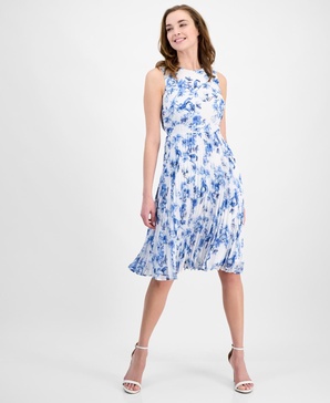 Women's Sleeveless Floral Fit & Flare Dress