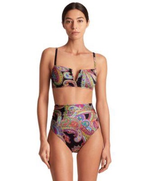 Women's Paisley U-Wire Bikini Top & High-Waist Bottoms